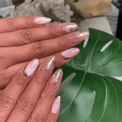 nail art with blue butterflies