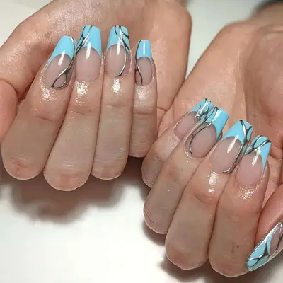 blue french tips