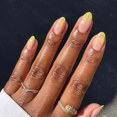 melted neon slime nails