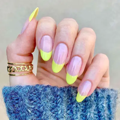 wide french tip nails