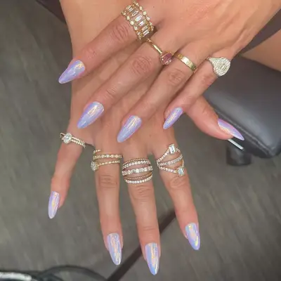 lilac chrome nails