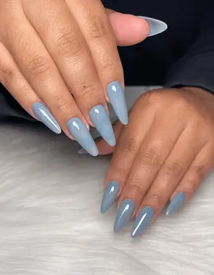 A French manicure with fuchsia tips