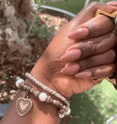 A bright white mani with black details