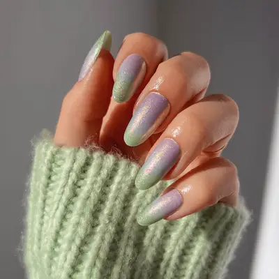 unicorn chrome nails