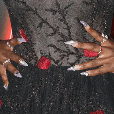 Actress Cynthia Erivo, nail detail, attends the 