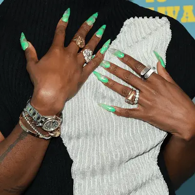 Cynthia Erivo, nail detail, attends the 49th Chaplin Award Honoring Jeff Bridges at Lincoln Center 