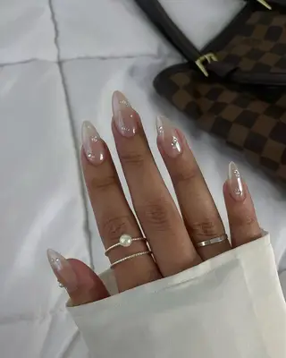 A pearl glazed manicure 