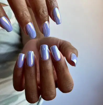 A glazed lavender manicure. 