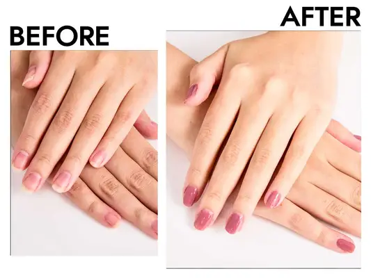 A person applying Madam Glam Soak-Off Gel Polish to their middle finger