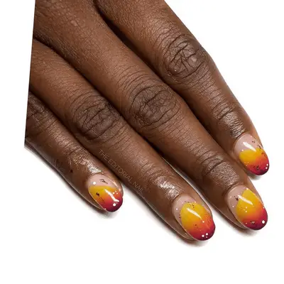 manicure with fall colored ombre nails