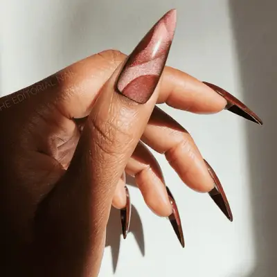 mocha shimmer nail manicure