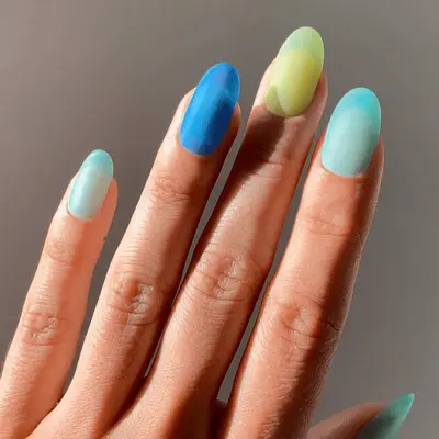 sea glass gradient nail manicure