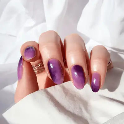 amaethyst manicure on woman