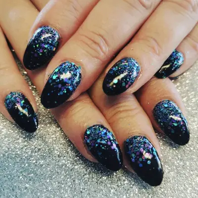 ombre confetti glitter nails
