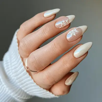 snowflake french manicure
