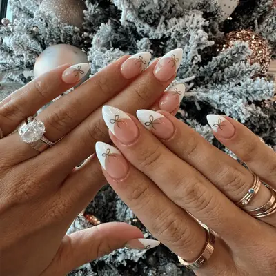 ribbon French manicure