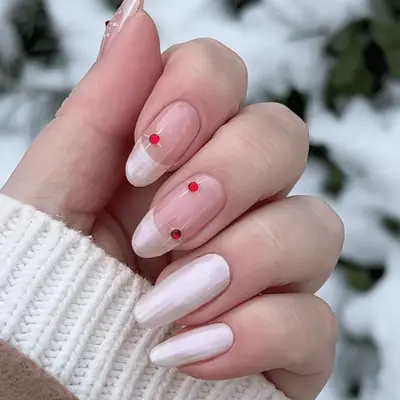pink and red French manicure