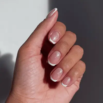 shimmery French manicure