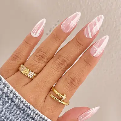 pink holiday nails