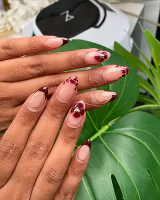 Cherry mocha nails. 