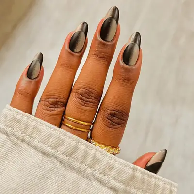 brown and black ombre nails