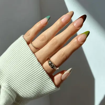 multicolor french nails