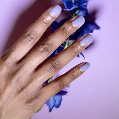 sheer purple manicure