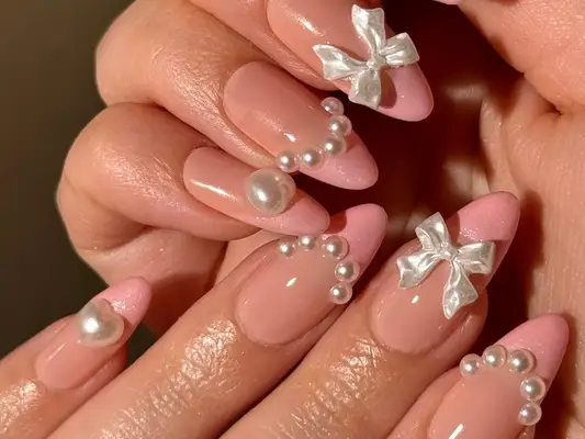 pink pearl nails