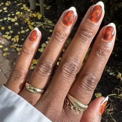 butter yellow chrome french manicure