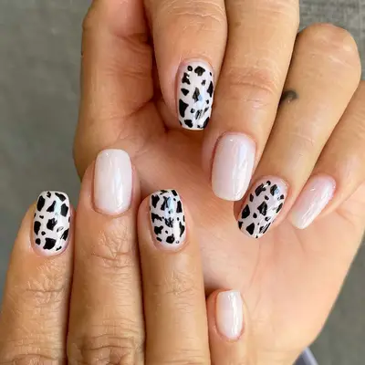 Milky cow manicure