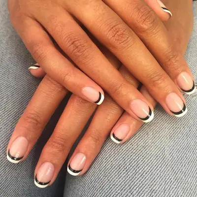 Black-and-white double French tips