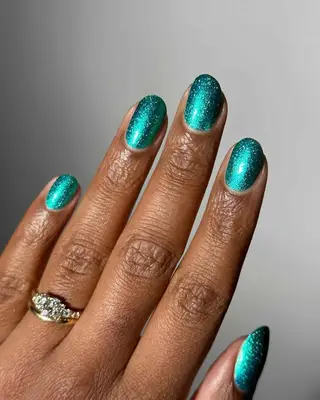 dark mint velvet nails 