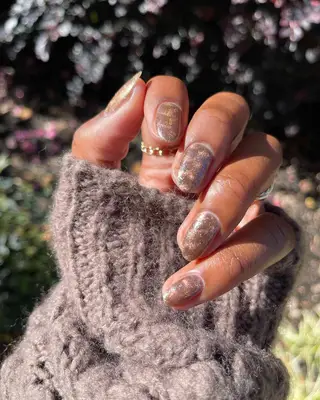 brown camo velvet nails 