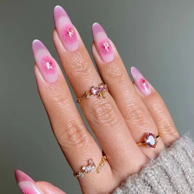 Blush Aura Velvet French Tips