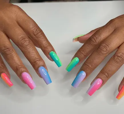 Barbiecore pink acrylic nails