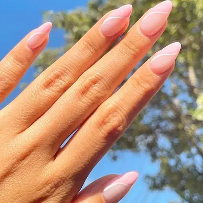 Acrylic nails in ballerina pink