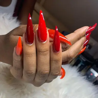 Red acrylic nail ideas 