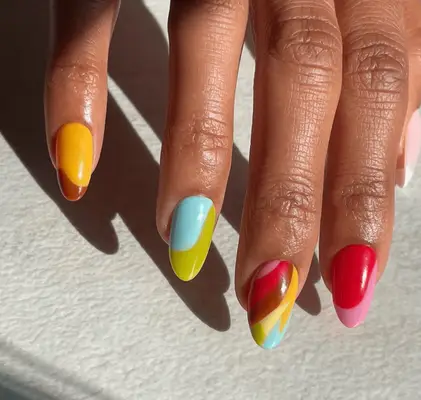 Black and white cow print tips