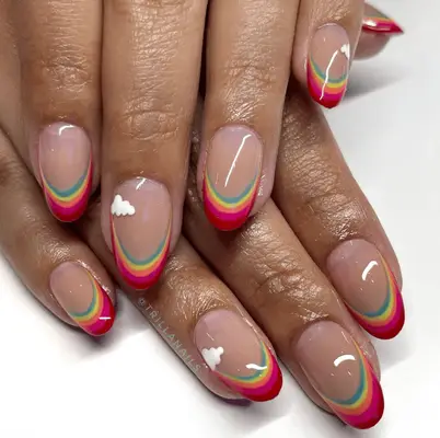 Rose quartz acrylic nails