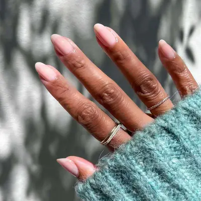 A vanilla French manicure. 