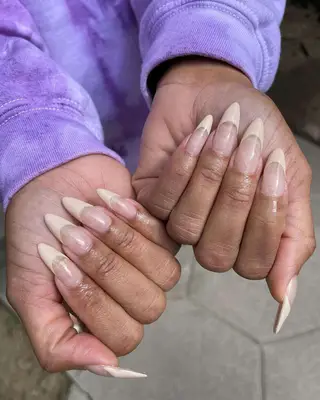 A vanilla latte French manicure. 