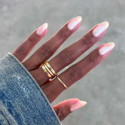 A vanilla French chrome manicure. 
