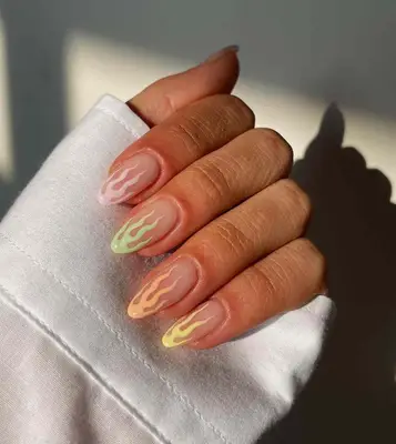 pastel flame nail art