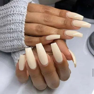 Pretty Coffin Nail Shape Manicures Taupe Ballerina