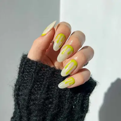 Slime Drip Reverse French Manicure - MYM Beauty Reverse French Manicure 