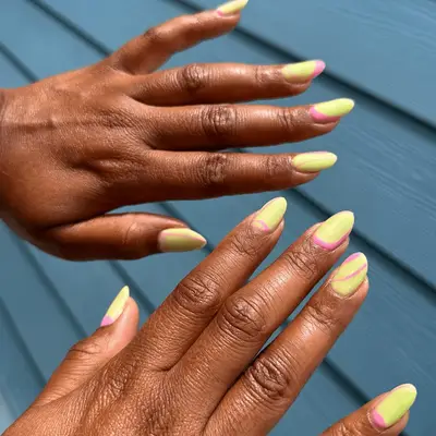 Negative Space Royal Purple Reverse French Mani - MYM Beauty Reverse French Manicure 