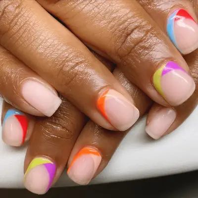Watermelon Reverse French Manicure - MYM Beauty Reverse French Manicures 
