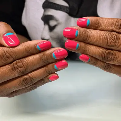 Reverse Multicolor French Manicure - MYM Beauty Reverse French Manicure 