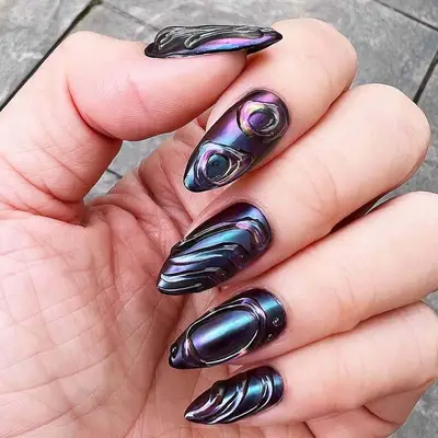 multicolor purple chrome with clear 3d accents