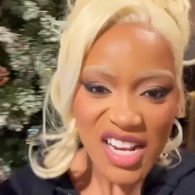 Screenshot of keke palmers instagram video where she was showing off bleached eyebrows